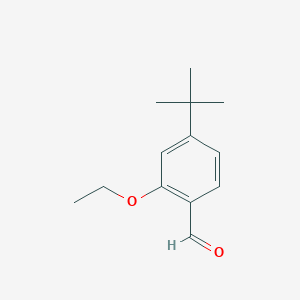 molecular formula C13H18O2 B3079703 苯甲醛，4-(1,1-二甲基乙基)-2-乙氧基- CAS No. 1073145-56-8