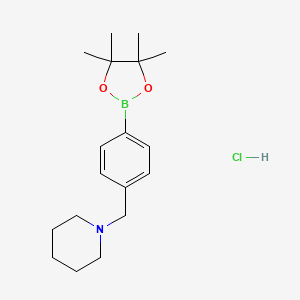 molecular formula C18H29BClNO2 B3079721 1-(4-(4,4,5,5-Tetramethyl-1,3,2-dioxaborolan-2-yl)benzyl)piperidine hydrochloride CAS No. 1073372-05-0