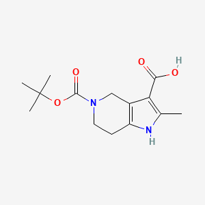 molecular formula C14H20N2O4 B3079789 5-(叔丁氧羰基)-2-甲基-4,5,6,7-四氢-1H-吡咯并[3,2-c]吡啶-3-羧酸 CAS No. 1075257-98-5