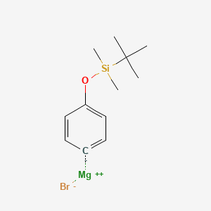 molecular formula C12H19BrMgOSi B3079798 4-(叔丁基二甲基甲硅烷基氧基)苯基溴化镁，0.50 M in 2-MeTHF CAS No. 107539-52-6