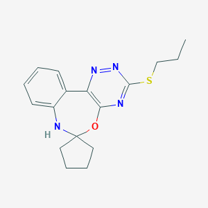 molecular formula C17H20N4OS B307983 3-(Propylsulfanyl)-6,7-dihydro[1,2,4]triazino[5,6-d][3,1]benzoxazepine-6-spiro-1-cyclopentane 