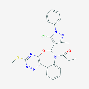 6-(5-chloro-3-methyl-1-phenyl-1H-pyrazol-4-yl)-3-(methylthio)-7-propionyl-6,7-dihydro[1,2,4]triazino[5,6-d][3,1]benzoxazepine