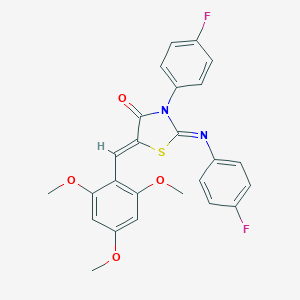 molecular formula C25H20F2N2O4S B307988 3-(4-Fluorophenyl)-2-[(4-fluorophenyl)imino]-5-(2,4,6-trimethoxybenzylidene)-1,3-thiazolidin-4-one 