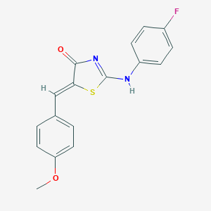 molecular formula C17H13FN2O2S B307989 (5Z)-2-(4-fluoroanilino)-5-[(4-methoxyphenyl)methylidene]-1,3-thiazol-4-one 
