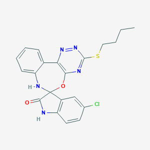 molecular formula C21H18ClN5O2S B307991 3-(butylsulfanyl)-5'-chloro-2'-oxo-1',3',6,7-tetrahydro[1,2,4]triazino[5,6-d][3,1]benzoxazepine-6-spiro-3-(2'H)-indole 