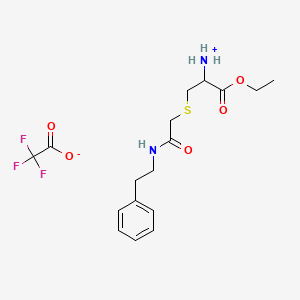 molecular formula C17H23F3N2O5S B3079915 1-Ethoxy-1-oxo-3-({[(2-phenylethyl)carbamoyl]methyl}sulfanyl)propan-2-aminium trifluoroacetate CAS No. 1078603-71-0