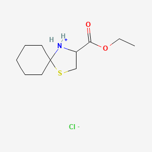 molecular formula C11H20ClNO2S B3079918 3-(Ethoxycarbonyl)-1-thia-4-azoniaspiro[4.5]decane chloride CAS No. 1078603-72-1