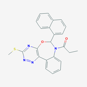 molecular formula C24H20N4O2S B307992 3-(Methylsulfanyl)-6-(1-naphthyl)-7-propionyl-6,7-dihydro[1,2,4]triazino[5,6-d][3,1]benzoxazepine 