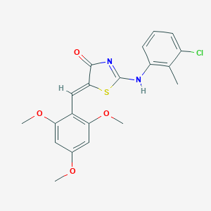 (5Z)-2-(3-chloro-2-methylanilino)-5-[(2,4,6-trimethoxyphenyl)methylidene]-1,3-thiazol-4-one