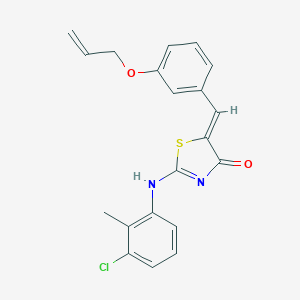 molecular formula C20H17ClN2O2S B308000 (5Z)-2-(3-chloro-2-methylanilino)-5-[(3-prop-2-enoxyphenyl)methylidene]-1,3-thiazol-4-one 