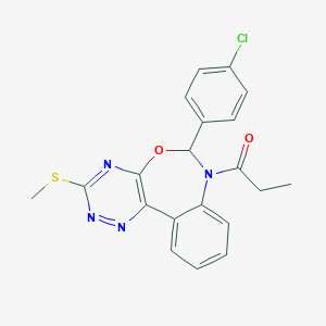 6-(4-Chlorophenyl)-3-(methylsulfanyl)-7-propionyl-6,7-dihydro[1,2,4]triazino[5,6-d][3,1]benzoxazepine