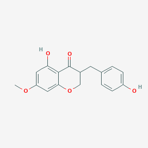 molecular formula C17H16O5 B3080020 5-Hydroxy-7-methoxy-3-(4-hydroxybenzyl)chroman-4-one CAS No. 108001-32-7