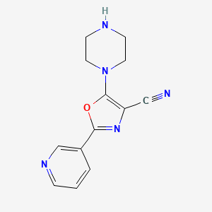 molecular formula C13H13N5O B3080065 5-(Piperazin-1-yl)-2-(pyridin-3-yl)oxazole-4-carbonitrile CAS No. 1081136-96-0