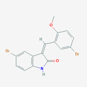 molecular formula C16H11Br2NO2 B308016 (3Z)-5-bromo-3-(5-bromo-2-methoxybenzylidene)-1,3-dihydro-2H-indol-2-one 