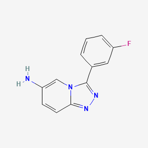 molecular formula C12H9FN4 B3080166 3-(3-氟苯基)-[1,2,4]三唑并[4,3-a]吡啶-6-胺 CAS No. 1082346-14-2