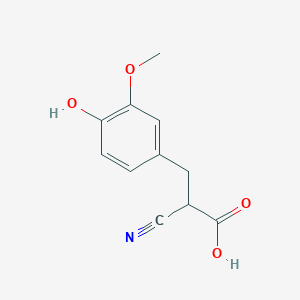 molecular formula C11H11NO4 B3080173 2-Cyano-3-(4-hydroxy-3-methoxyphenyl)propanoic Acid CAS No. 1082386-62-6