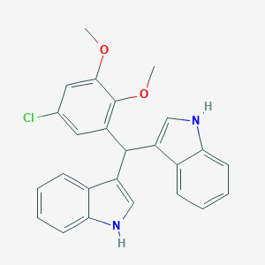molecular formula C25H21ClN2O2 B308018 3,3'-[(5-chloro-2,3-dimethoxyphenyl)methanediyl]bis(1H-indole) 