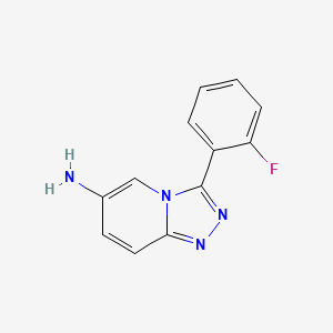 molecular formula C12H9FN4 B3080249 3-(2-氟苯基)-[1,2,4]三唑并[4,3-a]吡啶-6-胺 CAS No. 1082594-16-8