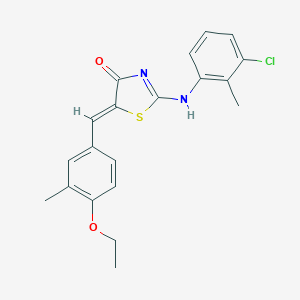 molecular formula C20H19ClN2O2S B308025 (5Z)-2-(3-chloro-2-methylanilino)-5-[(4-ethoxy-3-methylphenyl)methylidene]-1,3-thiazol-4-one 