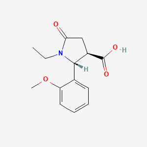 molecular formula C14H17NO4 B3080258 (2R,3R)-1-ethyl-2-(2-methoxyphenyl)-5-oxopyrrolidine-3-carboxylic acid CAS No. 1082647-17-3