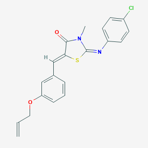 molecular formula C20H17ClN2O2S B308027 5-[3-(Allyloxy)benzylidene]-2-[(4-chlorophenyl)imino]-3-methyl-1,3-thiazolidin-4-one 