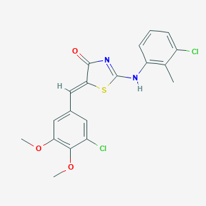 molecular formula C19H16Cl2N2O3S B308028 (5Z)-5-[(3-chloro-4,5-dimethoxyphenyl)methylidene]-2-(3-chloro-2-methylanilino)-1,3-thiazol-4-one 