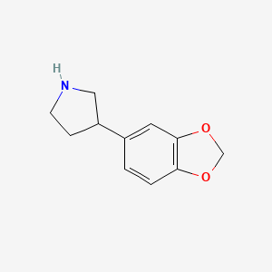 molecular formula C11H13NO2 B3080289 3-(苯并[d][1,3]二氧杂环-5-基)吡咯烷 CAS No. 1082806-61-8