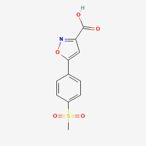 molecular formula C11H9NO5S B3080303 5-[4-(Methylsulfonyl)phenyl]isoxazole-3-carboxylic acid CAS No. 1082821-82-6