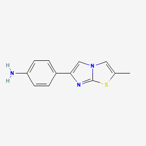 molecular formula C12H11N3S B3080328 4-(2-Methylimidazo[2,1-b][1,3]thiazol-6-yl)aniline CAS No. 1082850-88-1