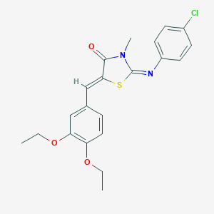molecular formula C21H21ClN2O3S B308034 2-[(4-Chlorophenyl)imino]-5-(3,4-diethoxybenzylidene)-3-methyl-1,3-thiazolidin-4-one 