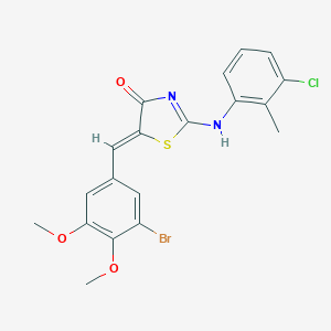 molecular formula C19H16BrClN2O3S B308036 (5Z)-5-[(3-bromo-4,5-dimethoxyphenyl)methylidene]-2-(3-chloro-2-methylanilino)-1,3-thiazol-4-one 