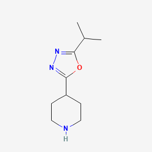 molecular formula C10H17N3O B3080362 4-[5-(Propan-2-YL)-1,3,4-oxadiazol-2-YL]piperidine CAS No. 1082899-74-8