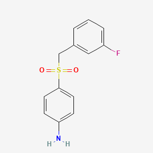molecular formula C13H12FNO2S B3080372 4-[(3-Fluorophenyl)methanesulfonyl]aniline CAS No. 1082911-16-7