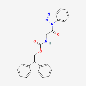 molecular formula C23H18N4O3 B3080391 Fmoc-Gly-Bt, 97% CAS No. 1082989-49-8