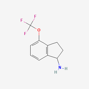 molecular formula C10H10F3NO B3080409 2,3-Dihydro-4-(trifluoromethoxy)-1H-inden-1-amine CAS No. 1083090-92-9