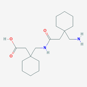molecular formula C18H32N2O3 B3080416 2-[1-[[[2-[1-(Aminomethyl)cyclohexyl]acetyl]amino]methyl]cyclohexyl]acetic acid CAS No. 1083246-63-2