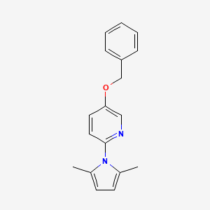 molecular formula C18H18N2O B3080430 5-(Benzyloxy)-2-(2,5-dimethyl-1H-pyrrol-1-yl)pyridine CAS No. 1083329-33-2