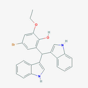 molecular formula C25H21BrN2O2 B308044 4-bromo-2-(di-1H-indol-3-ylmethyl)-6-ethoxyphenol 