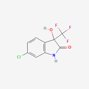 molecular formula C9H5ClF3NO2 B3080460 6-Chloro-3-hydroxy-2-oxo-3-(trifluoromethyl)indoline CAS No. 108440-32-0