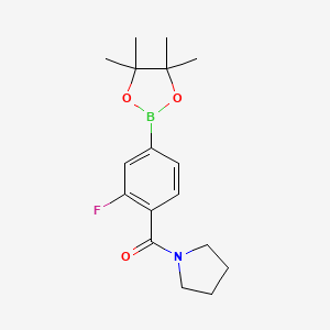 molecular formula C17H23BFNO3 B3080462 (2-氟-4-(4,4,5,5-四甲基-1,3,2-二氧杂硼环-2-基)苯基)(吡咯烷-1-基)甲苯酮 CAS No. 1084680-15-8