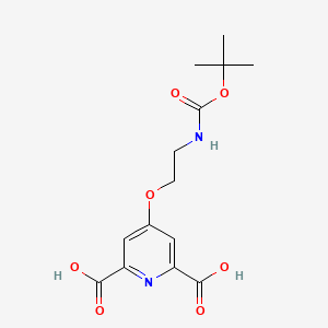 molecular formula C14H18N2O7 B3080477 4-(2-((tert-Butoxycarbonyl)amino)ethoxy)pyridine-2,6-dicarboxylic acid CAS No. 1085412-35-6