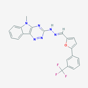 5-methyl-N-[(E)-[5-[3-(trifluoromethyl)phenyl]furan-2-yl]methylideneamino]-[1,2,4]triazino[5,6-b]indol-3-amine