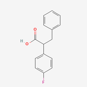 molecular formula C15H13FO2 B3080503 2-(4-Fluorophenyl)-3-phenylpropanoic acid CAS No. 1086-76-6