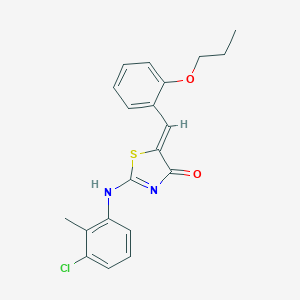 (5Z)-2-(3-chloro-2-methylanilino)-5-[(2-propoxyphenyl)methylidene]-1,3-thiazol-4-one