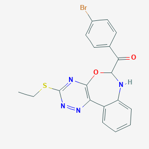 molecular formula C19H15BrN4O2S B308054 (4-Bromophenyl)[3-(ethylsulfanyl)-6,7-dihydro[1,2,4]triazino[5,6-d][3,1]benzoxazepin-6-yl]methanone 