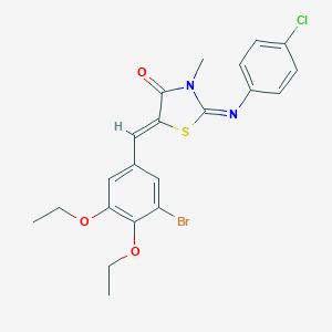 molecular formula C21H20BrClN2O3S B308055 5-(3-Bromo-4,5-diethoxybenzylidene)-2-[(4-chlorophenyl)imino]-3-methyl-1,3-thiazolidin-4-one 