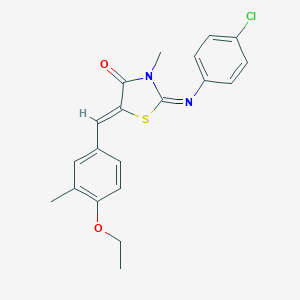 molecular formula C20H19ClN2O2S B308058 2-[(4-Chlorophenyl)imino]-5-(4-ethoxy-3-methylbenzylidene)-3-methyl-1,3-thiazolidin-4-one 