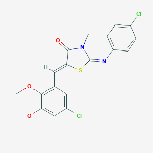 molecular formula C19H16Cl2N2O3S B308059 5-(5-Chloro-2,3-dimethoxybenzylidene)-2-[(4-chlorophenyl)imino]-3-methyl-1,3-thiazolidin-4-one 