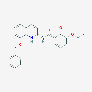molecular formula C26H23NO3 B308060 (6E)-2-ethoxy-6-[(2E)-2-(8-phenylmethoxy-1H-quinolin-2-ylidene)ethylidene]cyclohexa-2,4-dien-1-one 