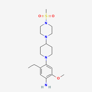 molecular formula C19H32N4O3S B3080650 5-乙基-2-甲氧基-4-(4-(4-(甲基磺酰基)哌嗪-1-基)哌啶-1-基)苯胺 CAS No. 1089282-91-6